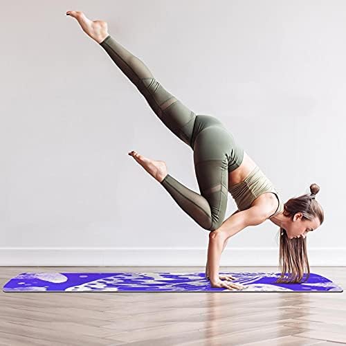 Debela neklizajuća Vježba & amp; fitnes 1/4 prostirka za jogu sa ljubičastim leptir printom za Yoga Pilates