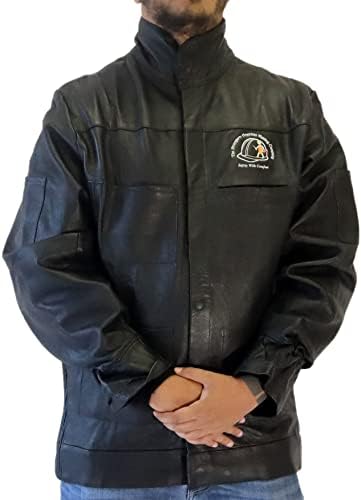 Strongarm Welding Jacket koža - Vatrootporna Crna teška krava zrna koža zavarivači Radna jakna