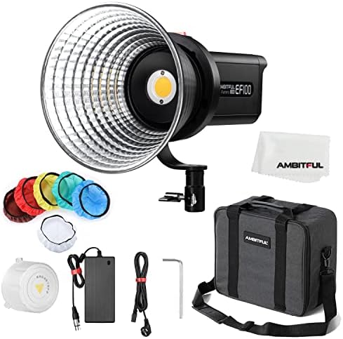 Ambitful Aurora EF100 100W 5600K COB LED Vidoe Light, CRI 95+, TLCI 95+, ugrađeni 5-FX Effects Lux 35500