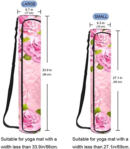 RATGDN Yoga Mat torba, Pink Blossoms Vježba Yoga Mat Carrier full-Zip Yoga Mat torba za nošenje sa podesivim