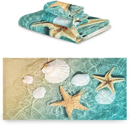 Vdsrup ljetna plaža Ocean ručnici za kupelj 3 morske školjke morske ručnike za ručnike za umivaonik meko