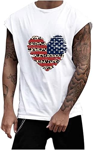 Kbndieu Tank Tops for Men American Independence Day Tshirts for Male Muscle Graphic Gym Workout Traning