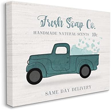 Stupell Industries Fresh Soap Co. Vintage zeleni kamionski mjehurići za kupanje, dizajnirao Natalie Carpentieri