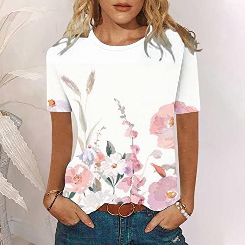 2023 Odjeća Y2K kratki rukav Crewneck Vine cvijet grafički Top majica za žene ljetna jesen pamučna košulja