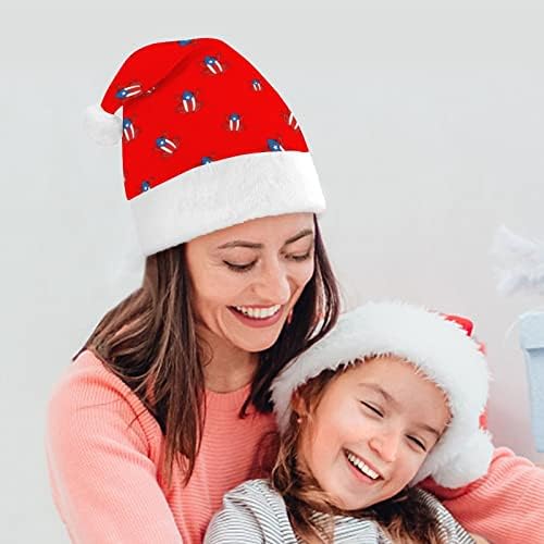 Portoriko žaba Funny Božić šešir Santa Claus kape kratki pliš sa bijelim manžetama za Božić Holiday Party ukras