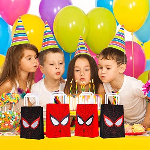 16 komada Spider Treat torbe, Party torbe za Spider, papir pokloni torbe za Party Favor, poklon torbe djeca dječaci, dvostrano štampani poklon Candy torbe za temu rođendanske zabave dekoracije