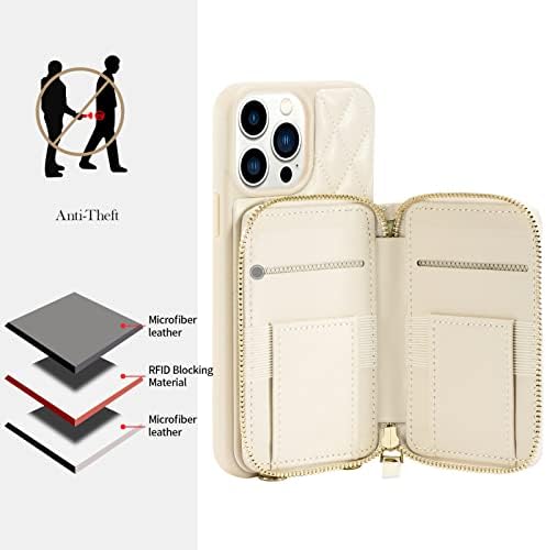 LAMEEKU kompatibilan sa iPhone 14 Pro futrolom za novčanik, magnetna bežična torbica za punjenje