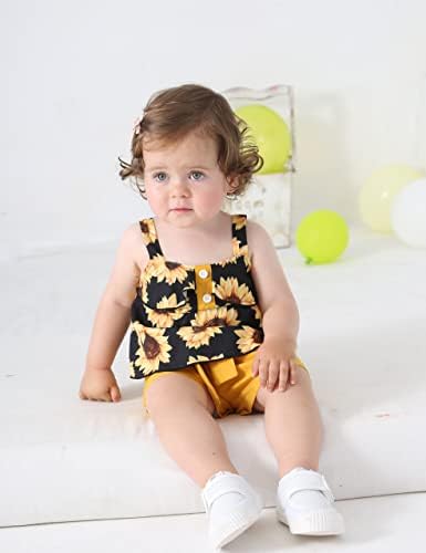 Zmbkdkhjk Toddler Baby Girl Odjeća Ljeto odijelo Ruffle bez rukava Top kratkih hlača za djevojčicu 12 mjeseci