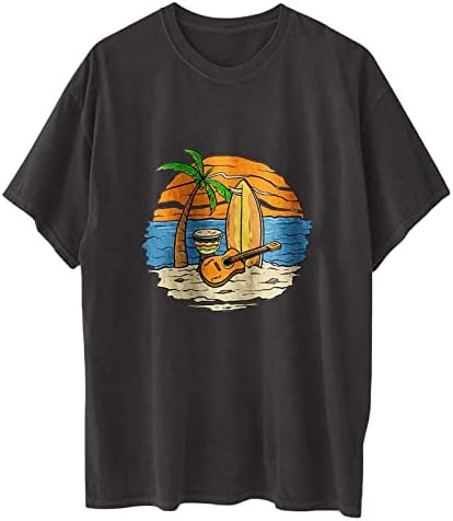 Plaža Grunch Top Majica za žene Jesen Ljetni kratki rukav 2023 odjeća Crewneck Pamuk Graphic