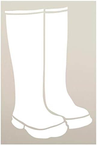 Rain Boots Silhouette Stencil by StudioR12 - odaberite veličinu-USA Made-Rainy Day / Craft DIY Spring Farmhouse