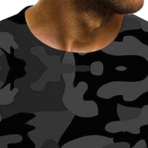 Muška Camo štampana atletska majica kamuflažna Vježba kratki rukavi košulje Casual brzo sušenje lagani vrhovi