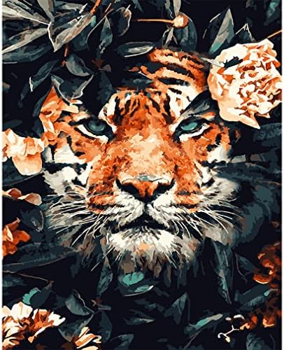 LWZAYS boja po brojevima za odrasle početnike, DIY odraslih boja po broju Tiger setovi, oslikavanje odraslih po