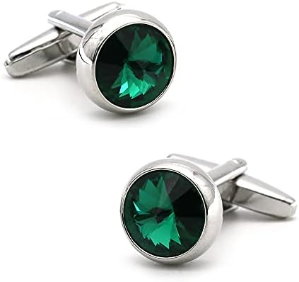 iGame muške luksuzne kristalne manžetne zelene boje kamene kvalitetne vjenčane manžetne sa poklon kutijom