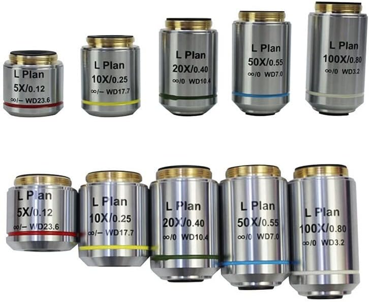 Oprema za mikroskop 2,5 X 5x 10x 20x 50x 100x sočiva za mikroskop, za potrošni materijal za mikroskop