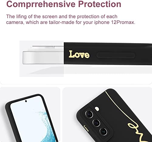 Kolica za Samsung Galaxy S22 plus, stražnji slatko ploča Ljubavna slova Grafika sa kamerama za zaštitu