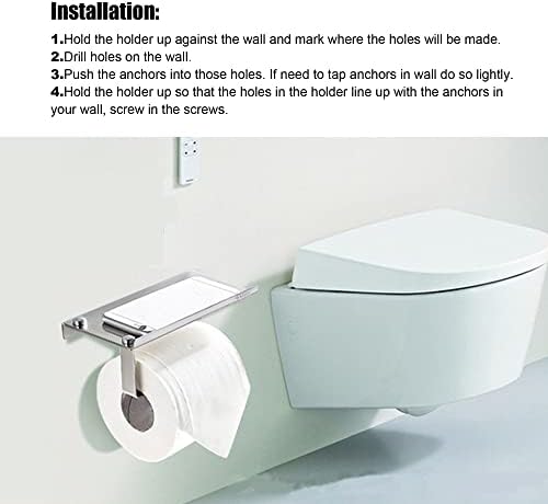 Lgxenzhuo 3pcs WC držač papira sa mobilnim telefonom za pohranu zida zidova toaletni papir