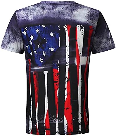 XXBR Patriotska majica za muškarce SAD 4. srpnja Crewneck Top Stars and Stripes Print Short rukava Klasična