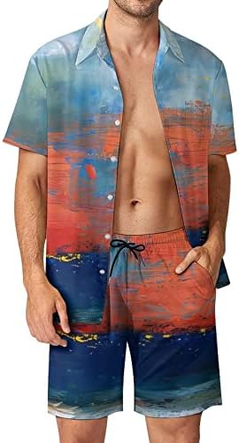 2 komada Trackies Outfits za muškarce Stretch Tropical Havajska majica i kratki setovi Vintage Casual