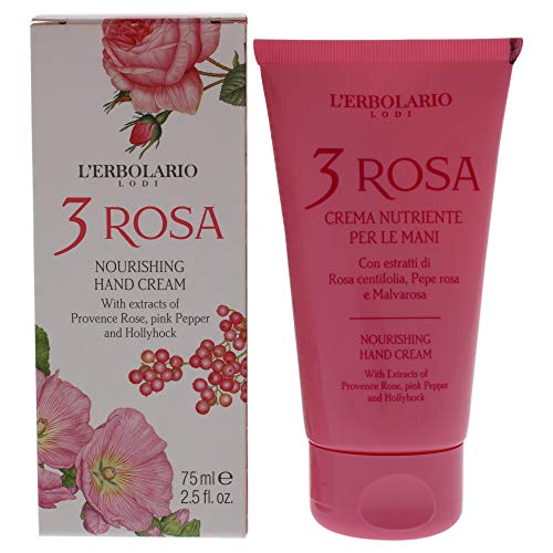 3 Rosa hranjiva krema za ruke od LErbolario za Unisex - 2.5 Oz krema