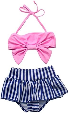 Dalary Slatka beba bikini Big Bowknot Stripe 2 komada suknja za kupaće kostime