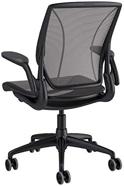 Humanscale Diffrientna stolica za svjetsku zadatku | Crna pinstrip mrežasta sjedalo i nazad | Crni okvir,