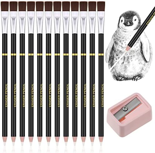 12 kom olovka za brisanje sa četkicom za brisanje olovka za umjetnike gumica za brisanje skica sa 1 kom Oštračem