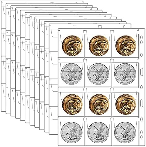 12 listova Coin Collection Supplies Pages, kovanice prikupljanje knjiga Album zaštitnici rukavi sa standardnim