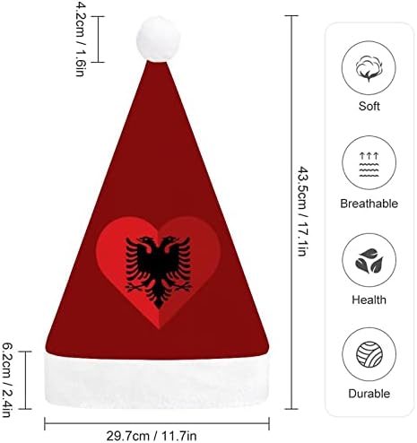 Albanija ravno srce Zastava Božić šešir Santa šešir Funny Božić kape Holiday Party kape za žene / muškarci