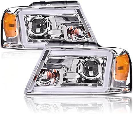 PIT66 LED DRL farovi, kompatibilni sa 2004-2008 Ford F150 / 06-08 Lincoln Mark LT, Clear lens Chrome Housing
