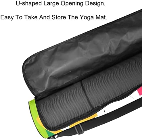 RATGDN Yoga Mat torba, Velški Corgi slatki pas i lubenica Vježba Yoga Mat Carrier full-Zip Yoga Mat torba za nošenje sa podesivim remenom za žene i muškarce