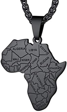 Richsteel nacionalne granice/ogrlica afričke karte Eye of Horus za muškarce i žene od nehrđajućeg čelika
