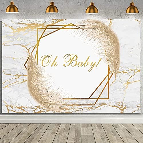 Aibiin OH Babydrop Mramorna za bebe tuširanje pozadina bijelog zlatnog mramora OH Baby Pampas Trava za dekora