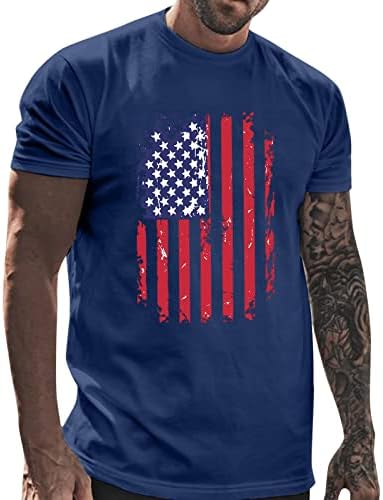 XXBR muške majice za neovisnost kratkih rukava, mens 4. jula Američki zastava Na vrhu Ležerne prilike tiskane
