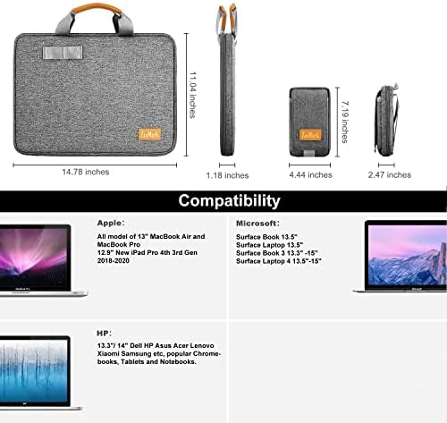 Case za laptop 13 13.3 13.5 14 Aktovka nadograđena zaštita od odvojive vrećice za pojaseve, kompatibilni