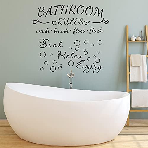 4 komada u kupaonici naljepnice Naljepnica Pravila toaleta Soak Relax Uživajte u pravilima kupaonice Operite