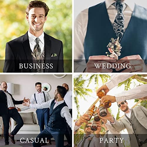 Muška odijela Vest Paisley Jacquard Formalni haljina SPAIONCOAT kravata Pocket Square Cufflinks set