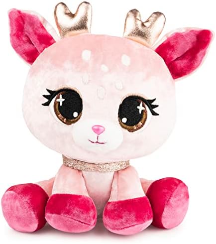P.Lushes Designer Modni kućni ljubimci Lissa Doemi Premium jelena punjena životinja, ružičasta i zlato, 6