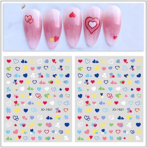 Valentines Day Cute Gradient Pink Love Heart naljepnice za nokte Klein Blue Love Heart naljepnice za nokte samoljepljive naljepnice za umjetnost noktiju ukrasi za nokte žene i djevojke 6 listova