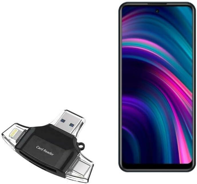 BoxWave Smart Gadget kompatibilan sa Blu G71l - Allreader čitač SD kartica, čitač microSD kartica SD kompaktni USB za BLU G71L-Jet Black