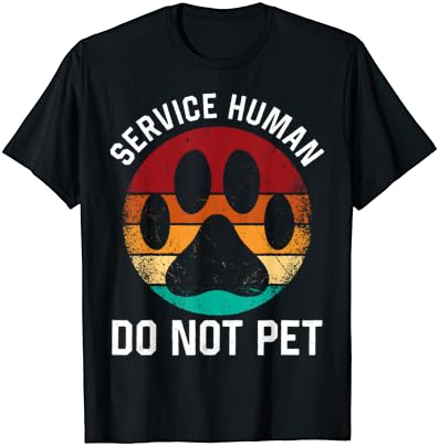 Servisni Pas Ljudski Ne Pet Funny Vintage Spašavanje Psa Vlasnik T-Shirt