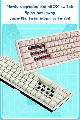 PLRG 60% mehanička tastatura za igre, PBT kapa za ključeve Bluetooth 2.4 G žičana Hot Swap tastatura