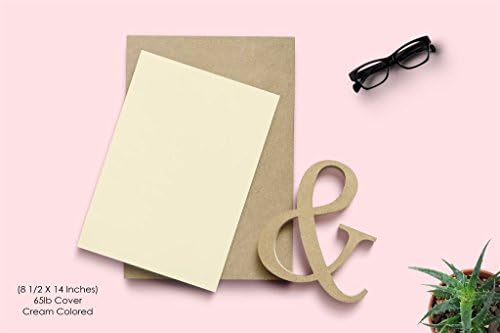 KodyCreations 100 list kartica zaliha papira-krema u boji 65lb poklopac legalne veličine 8.5 x 14
