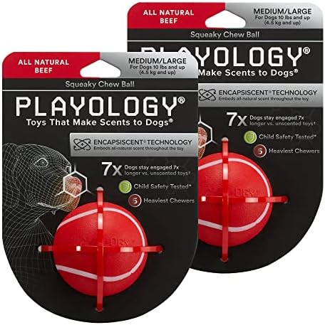 Playology Squeaky Chew Ball Toy igračka za pse, za srednje / velike pse 2-pakovanje - za najteže