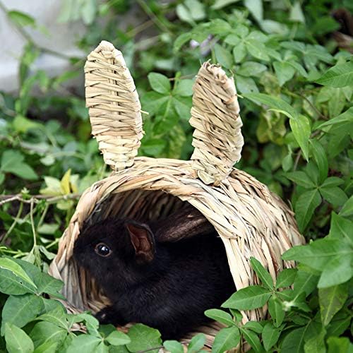 Kathoson Bunny trava house žvakati bebe horbit sakrivene kolibe male životinje skrovište trave ručno tkani