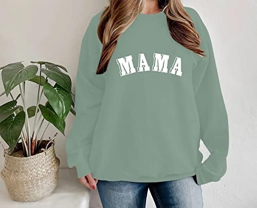 BANGELY predimenzionirana mama dukserica žene mama Life Letter Print pulover Top Casual Crewneck Dugi rukav