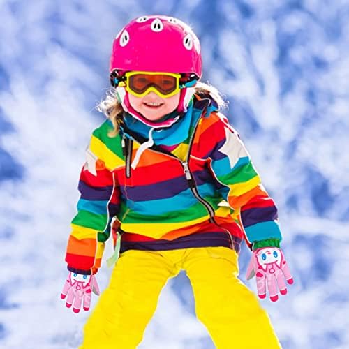 Qvkarw Dječije Zimske Skijaške Crtane Rukavice Za Štampanje Toplim Rukavicama Slatke Rukavice Za