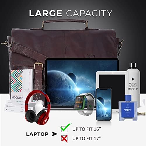 Prava koža 17 laptop messenger torba za muškarce & žene-Computer velika aktovka torba za Office College