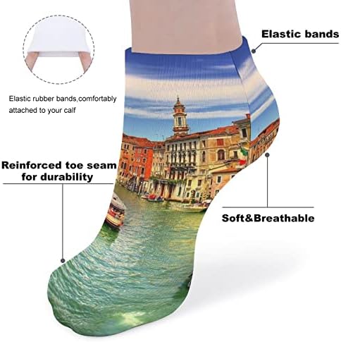 Voda Venecija Italija, 5 parova smiješno trčanje čarape za gležnjeve Atletic Ne-Prikaži čarape za jastuke