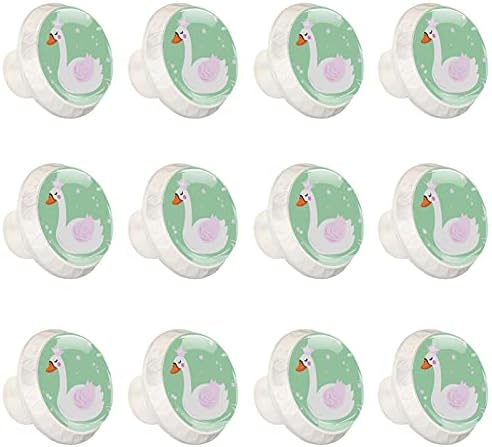 Swan Green Set od 12 ploča za ladice povlači ručku ormarića za kućnu kuhinsku ormar ormar za kućni dekor Hardver Povucite gumbe