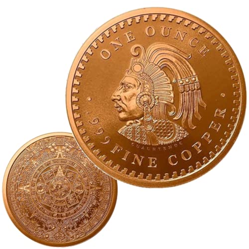 1 oz .999 Čisti bakar Aztec kalendar krug - izazov novčić sa COA-om po jedinstvenim metalima